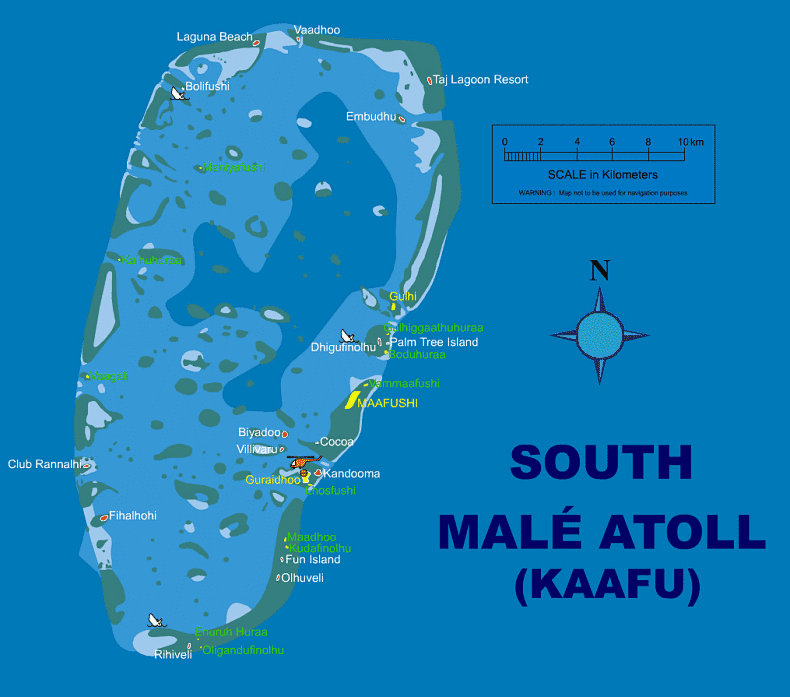 Mappa Atollo Male sud